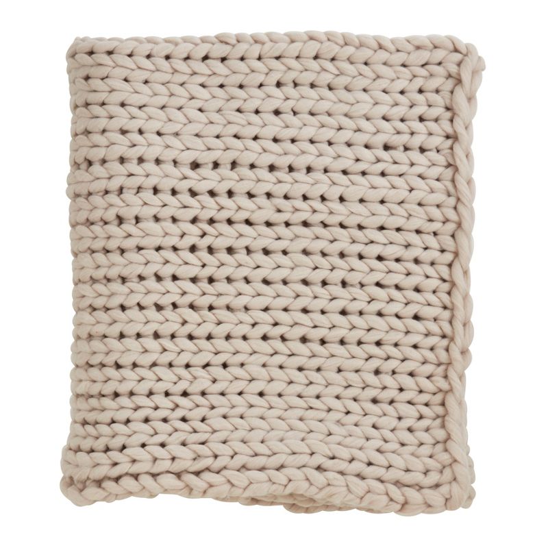 Saro Lifestyle Chunky Design Knitted Throw Blanket, 1 of 6