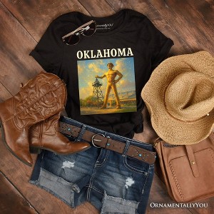 Iconic Oklahoma State Oil Heritage T-Shirt, Tulsa Golden Driller Landmark Tee and Travel Souvenir | OrnamentallyYou - 1 of 4