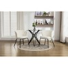 Modern Boucle Upholstered Dining Chairs Set of 2 with Curved Backrest and Black Metal Legs for Kitchen Dining Room-Baofuwish - 2 of 4