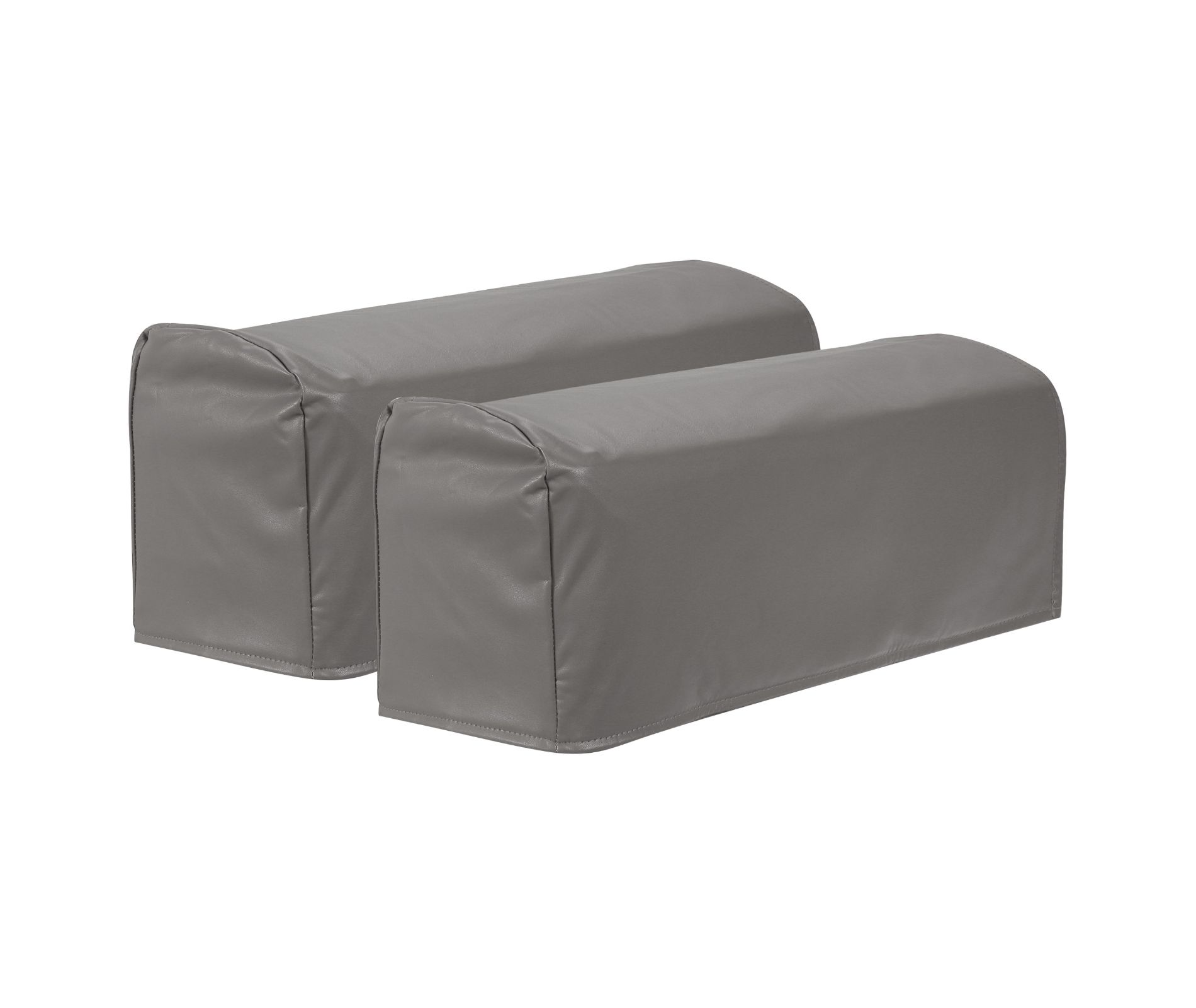 Unique Bargains PU Leather Anti-Slip Stretch Couch Arm Slipcovers 2 Pcs Taupe