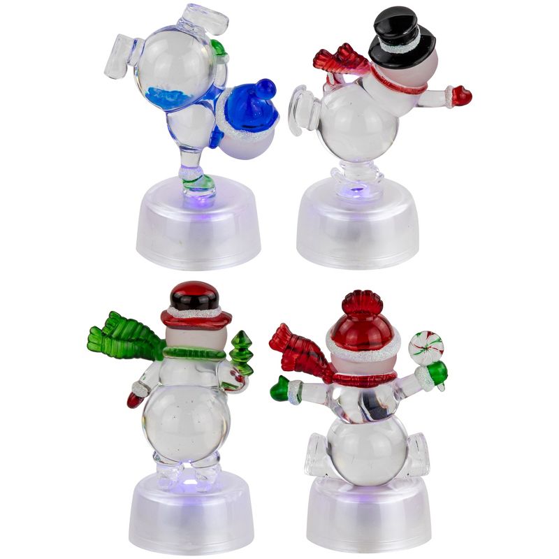 Northlight LED Lighted Color Changing Snowmen Acrylic Christmas Decorations - 4.25" - Set of 4, 5 of 8