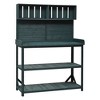 Large Farmhouse Potting Bench with 4 Storage Shelves & Side Hook, Outdoor Workstation - 2 of 4