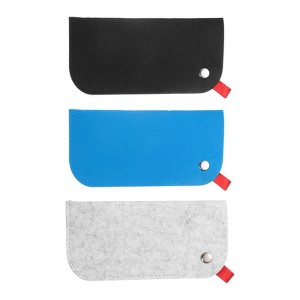 Unique Bargains Felt Portable Storage Scratch-Resistant Women Men Eyeglasses Bags 3 Pcs - 1 of 4