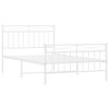 vidaXL Twin XL Metal Bed Frames with Headboard, Under Bed Storage, Noise Free, White, No Mattress - 4 of 4