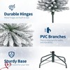 6FT/7.5Ft/9FT Pre-Lit Snow Flocked Pencil Christmas Tree Fir Hinged Slim Skinny Corner Xmas Tree - 4 of 4