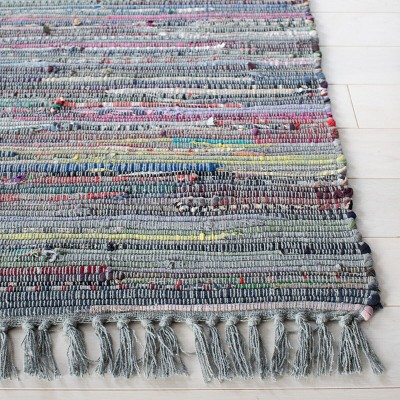 Aqua and Multicolor Handwoven Cotton Flatweave Area Rug