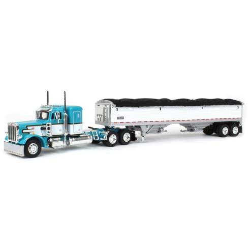 First Gear Dcp 1/64 Teal & White Peterbilt 359 36in Flattop Sleeper W ...