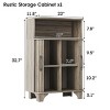 Farmhouse Storage Cabinet with Open Drawer & Adjustable Shelves, Grey - 2 of 4