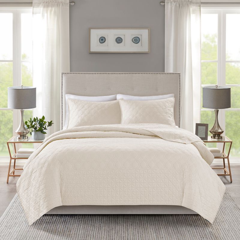 3pc Full/Queen Hollie Coverlet Set Ivory - JLA Home, 3 of 8
