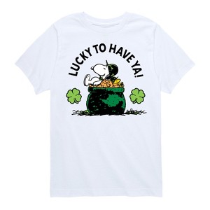 Boys' - Peanuts - Lucky To Have Ya Short Sleeve Graphic T-Shirt - 1 of 4