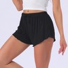 INSPIRE CHIC Women's Shorts Scalloped Hem Elastic Waist Adjustable Drawstring Ruffle Soft Cozy Sleepwear - 2 of 4