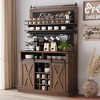 Kitchens Coffee Hutch Cabinet Farmhouse Coffee Bar Cabinet 75" Tall Buffet Cabinet w/ Storage Large Bar Cabinet Buffet Sideboard w/ Sliding Barn Door - 4 of 4