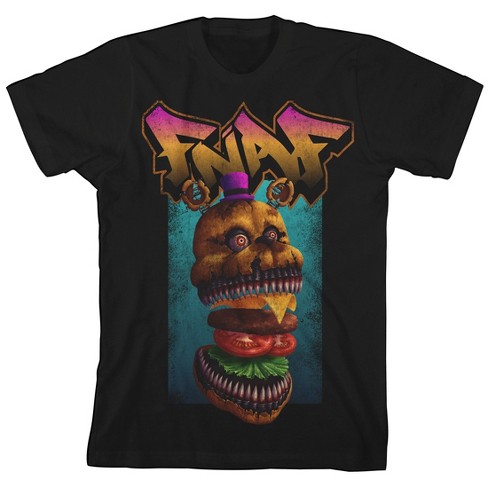 Bioworld Five Nights at Freddy's Freddy Burger Youth Black Short Sleeve Tee - image 1 of 3