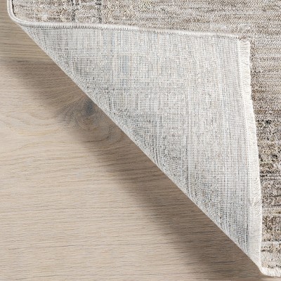 Handmade Beige Medallion Synthetic Indoor Runner Rug