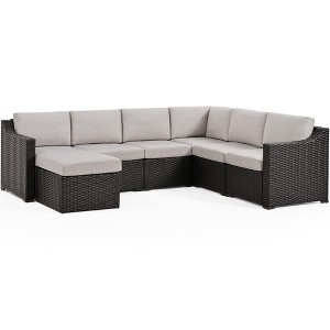 HAPPATIO 7 Piece Patio Conversation Set Wicker Outdoor Sectional Sofa, All-Weather Patio Furniture Set Combination Sofa. Patio sectional Set. - 1 of 4