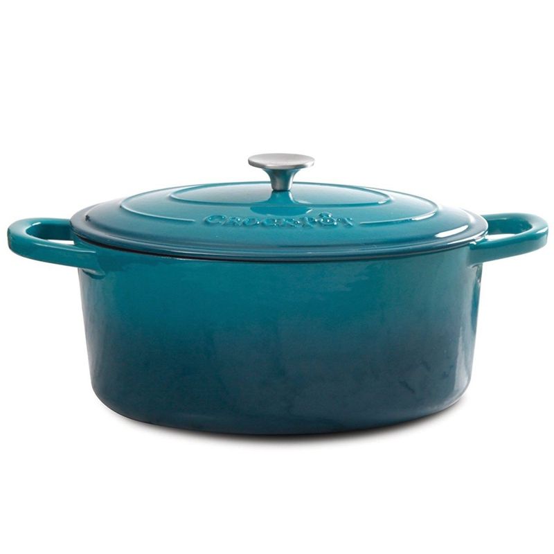 Crock-Pot Artisan 5 Qt Round Dutch Oven in Teal Ombre, 3 of 7