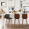 Bekrvio 26"/29" Swivel Bar Stools Set of 1/2/3/4, Faux Leather Upholstered Counter Chairs with Wood Legs, Mid-Century Seating for Kitchen Island - 2 of 4