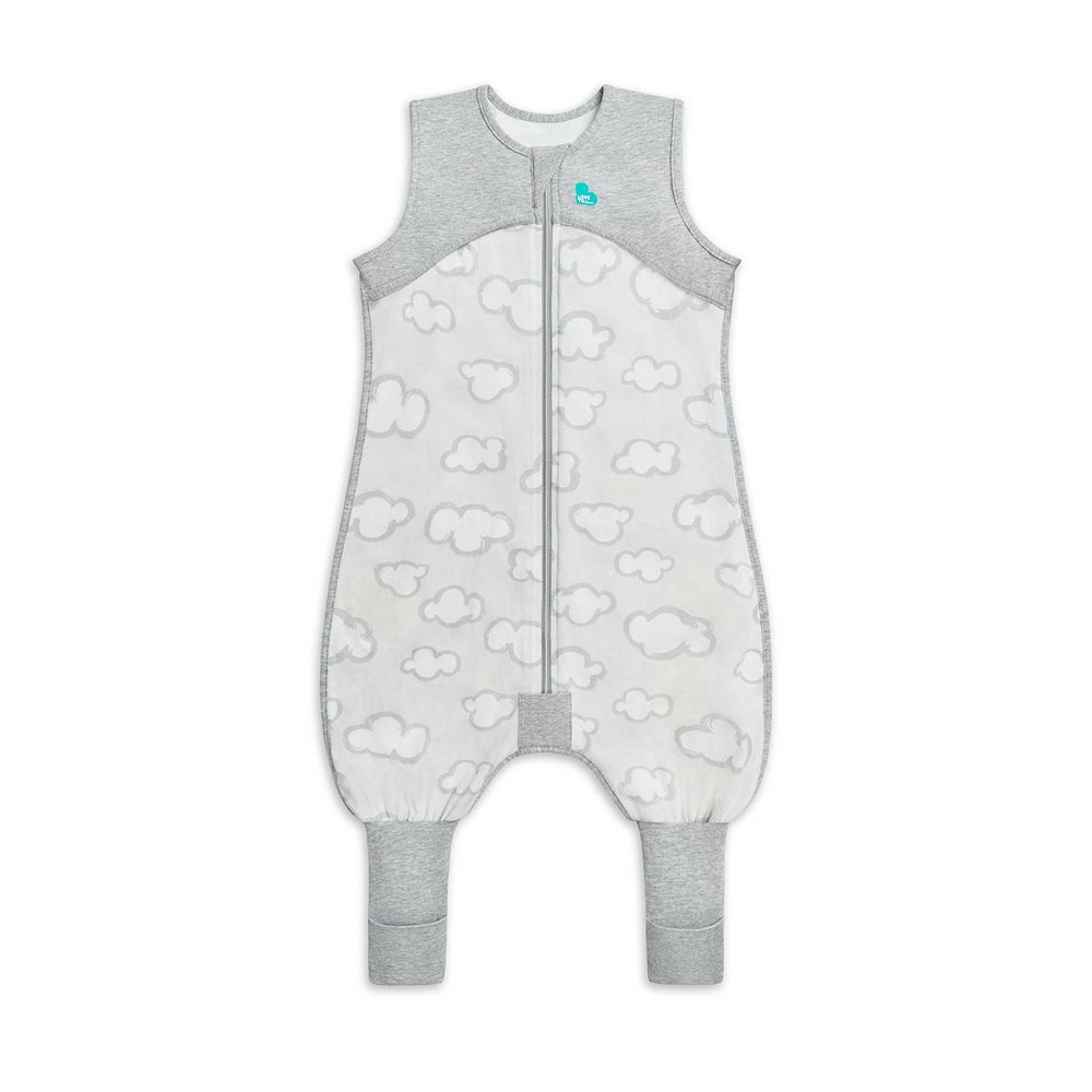 Love to Dream Organic Sleep Suit Swaddle Wrap - Daydream Gray - 6-12 Months: Two-Way Zipper, Sleeveless, Knit Jersey