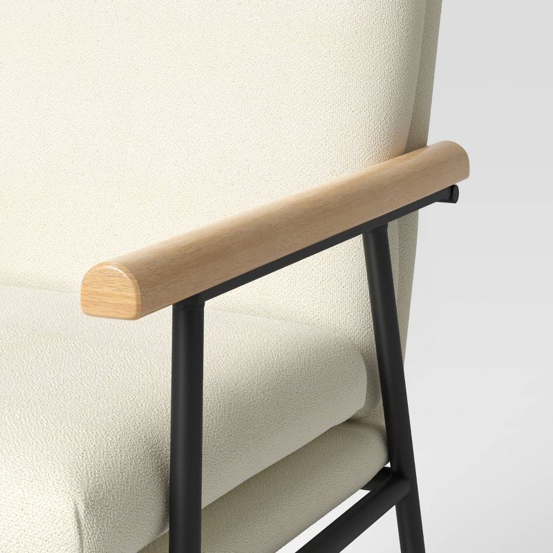 Lewes Wood Arm Upholstered Dining Chair with Metal Legs - Threshold&#8482;, 6 of 13