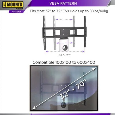 ProMounts Black Mobile TV Cart with Swivel Mount for 32"-72" Screens