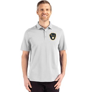 Milwaukee Brewers Cutter & Buck Advantage Refresh Epic Confidence Recycled Mens Big & Tall Tri-Blend Pique Polo - Concrete - 2X Large Tall - 1 of 1