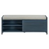 VYNXARIA Shoe Bench with Storage and Cushion, Distressed Shutter Storage Bench with Retro Charm for Living Room, Entryway - 3 of 4