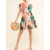 Women's Printed Double Ruffle Sleeve Dress - And The Why - 4 of 4