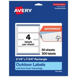 Avery Outdoor Waterproof Labels, 2.25" x 7.75" Rectangle - 1 of 4
