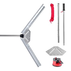 VEVOR Lake Weed Cutter, Pond Aquatic Plant Cutting Tool with 37 in Max. Cut Width, Sharp and Heavy-Duty Steel Blades,with 30 ft Throw Rope,Silver - 1 of 4