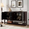 TiramisuBest Elegant Retro Console Table/Storage Cabinet/Sideboard with Mirrored Doors, Spacious Shelves, and Durable Acacia Wood Legs - 3 of 4
