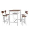 white 5-Piece Kitchen Counter Height Table Set, Bar Table with 4 Chairs - 3 of 4