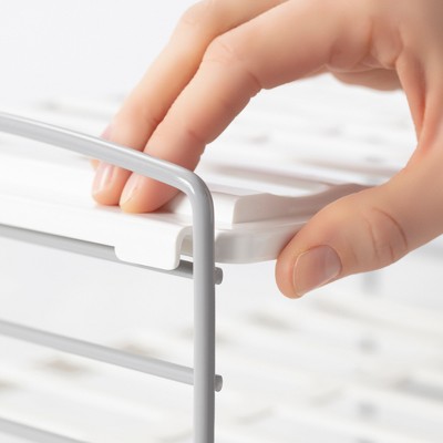 Adjustable 2-Shelf Wide Steel Bottle & Mug Organizer