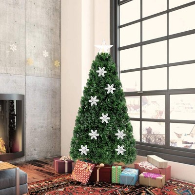 5-Foot Green Fiber Optic Artificial Christmas Tree with Multicolor LED Lights
