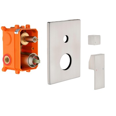 DOMETOUR 3 Way Outlet Function Solid Brass Shower Diverter Valve Mixer Rough-In Shower Handle Valve Kit Replacement