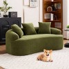 Curved Loveseat Sofa, Compact Design Couch for Small Spaces, Full Compression Foam Seating with Chenille Cover-Coolbibila - 3 of 4