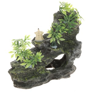 Unique Bargains Aquarium Terrariums Mountain for Fish Tank Landscape Decoration Green Gray 3.94" 1pcs - 1 of 4