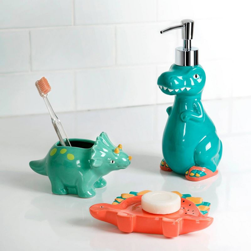 3pc Dinosaur Kids&#39; Bath Set with Soap Dish - Allure Home Creations, 3 of 13