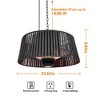 ZACHVO Premium 3 Heat Settings (MAX 1500W) Woven Shade Hanging Halogen Patio Heater with LED Light,Remote & Touch Control, Indoor/Outdoor Use - 3 of 4