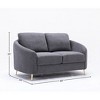 TiramisuBest Gray Velvet Loveseat, Plush Upholstered Sofa for Living Room or Bedroom - 3 of 4