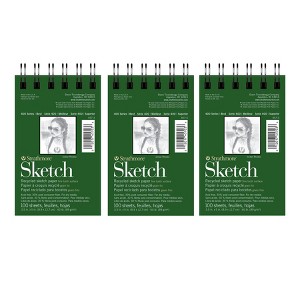 Strathmore 400 Series Sketch Pad, Recycled, Side Wire Binding, 100 Sheet, 3.5x5 inch, Pack of 3 - 1 of 4