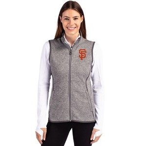San Francisco Giants Cutter & Buck Mainsail Sweater Knit Womens Full Zip Vest - 1 of 1