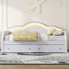 Whisen Full Upholstered Daybed with LED & 2 Drawers - 2 of 4