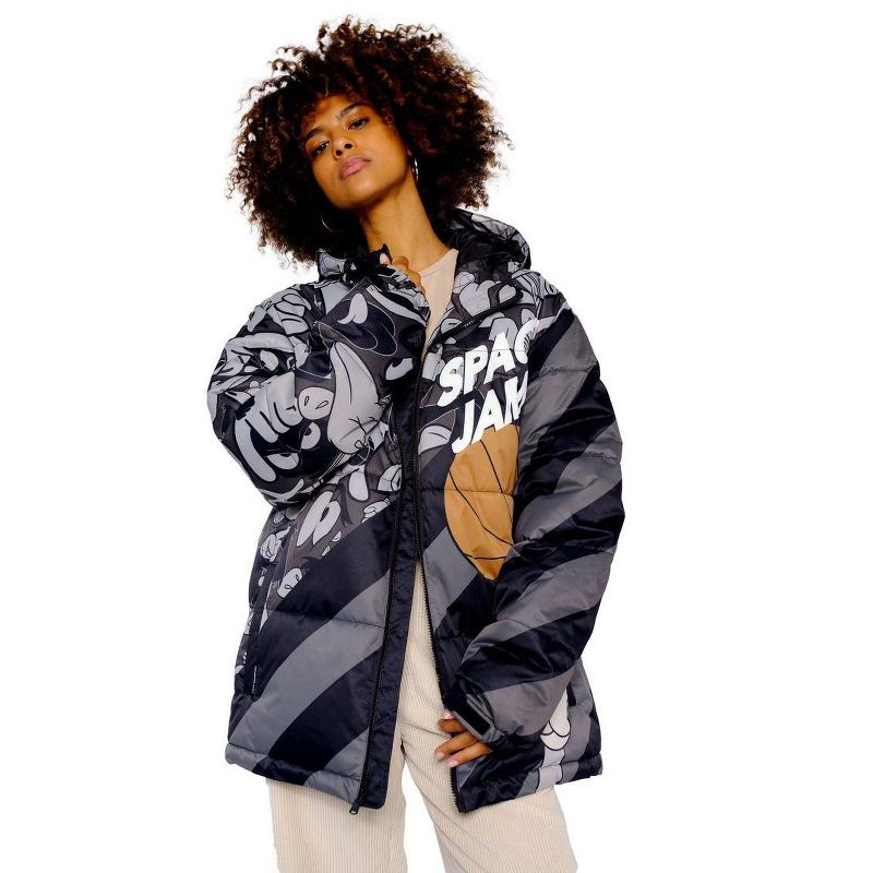 Members Only - Women's Space Jam Puffer Oversized Jacket, 1 of 8