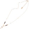 Anna-Kaci Beaded Cross Pendant Necklace with Faceted Stones and Gold Chain - Ivory - 3 of 4