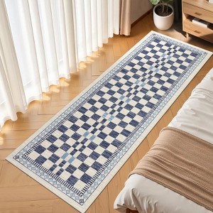 Modern Stripe Geometric Area Rugs Washable Soft Rug for Living Room Thin Low Pile Non Slip Stain Resistant Carpet for Bedroom Office - 1 of 4
