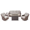 Gymojoy Outdoor Sofa Swivel Chairs with Fire Pit Table Patio Funiture Set - 3 of 4