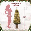 Homhougo 4.5ft Pine Needle Artificial Christmas Tree with Red Berries & Pine Cones, Pre-Fluffed for Home Holiday Decoration - 2 of 4