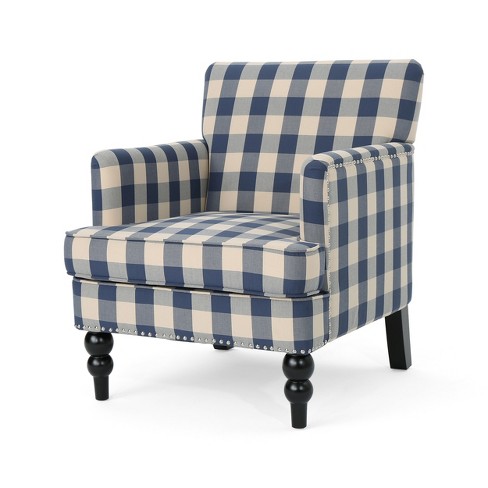 Plaid discount club chair