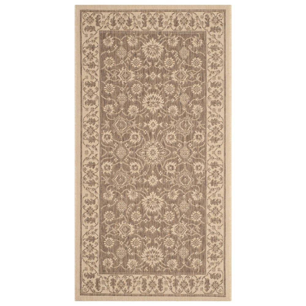 2'7in x 5' Bunt Outdoor Rug Brown/Cream - Safavieh