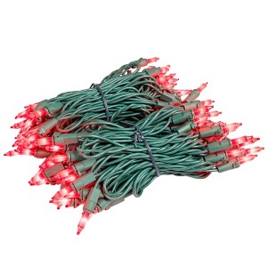 Novelty Lights RetroGlo Ceramic Mini Lights 100 Light on Green Wire 34 Feet Long - 1 of 4
